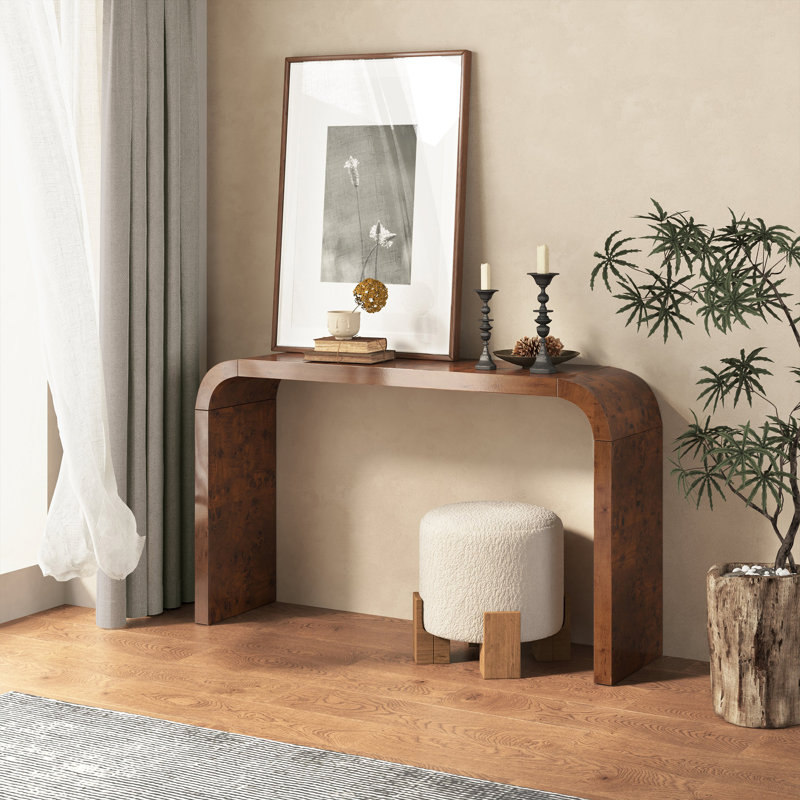 Kialah 51.97'' W Rectangular Console Table, Dark Brown Wood