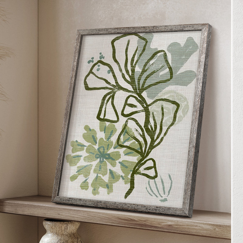 Coral Blockprint III  Framed Print - Solid Wood, 15" H x 12" W