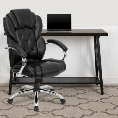 Trudy High Back Transitional Style LeatherSoft Executive Swivel Office Chair