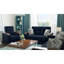 Collection X rembourrée, bleu foncé, bois garni de rangement, compartiment de rangement en chenille bleue, décoré, style élégant