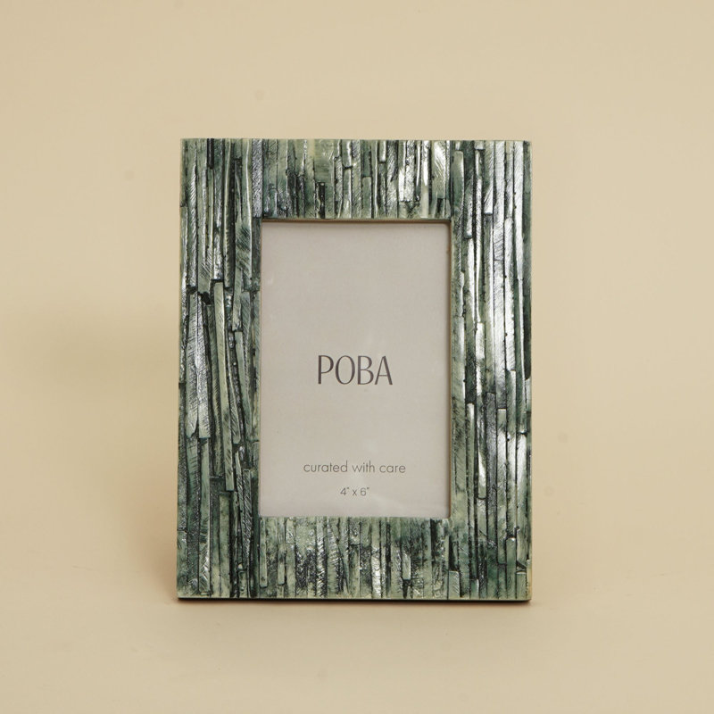 Resin Photo Frame with Striations 4x6, Green