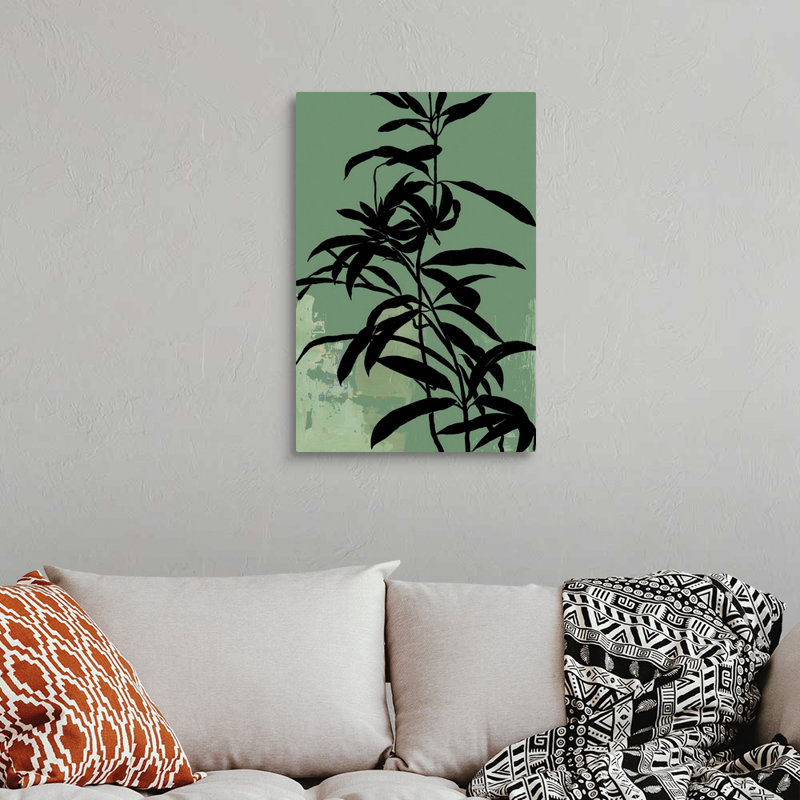 «Green Silhouette II», art mural sur toile, Toile tendue, H 30 po x l 20 po