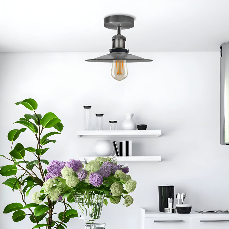 Brenna Flush Mount, Satin Nickel