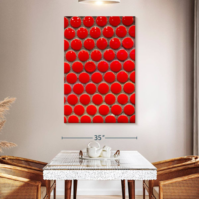 Avery Red Circle Tiles, 51" H x 34" W