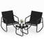 Ensemble de chaises berçantes et bistro 3 pièces pour terrasse 3 pièces