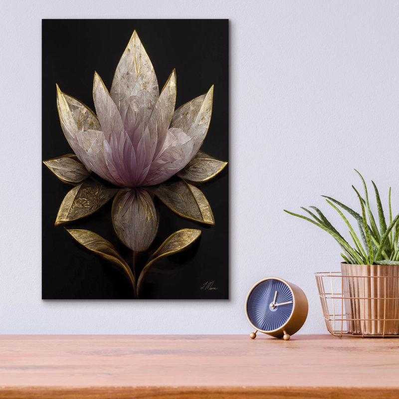 «Golden Leaf Lotus» par Tanya Mavric, H 16 po x l 12 po x P 0,13 po