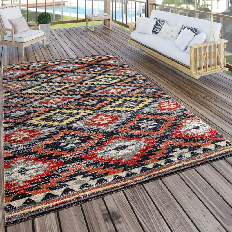 Maysonet Southwestern Flatweave Indoor / Outdoor Area Rug, Rectangle 120 x 170cm