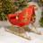 3.77ft. Long Opulent Metal Christmas Sleigh Commercial Holiday Display, Indoor/outdoor, Glossy Red & Gold Finish, Vintage Style Sleigh Décor Prop