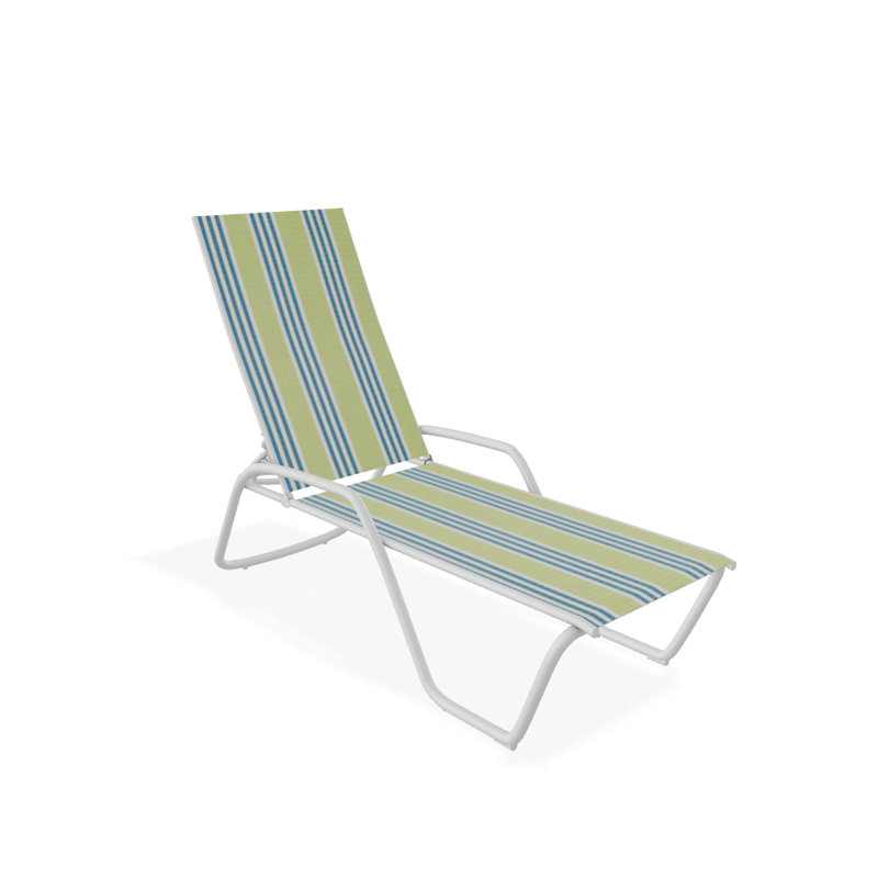 Outdoor Rust-Resistant Metal Chaise Lounge, Textured White, Limelite