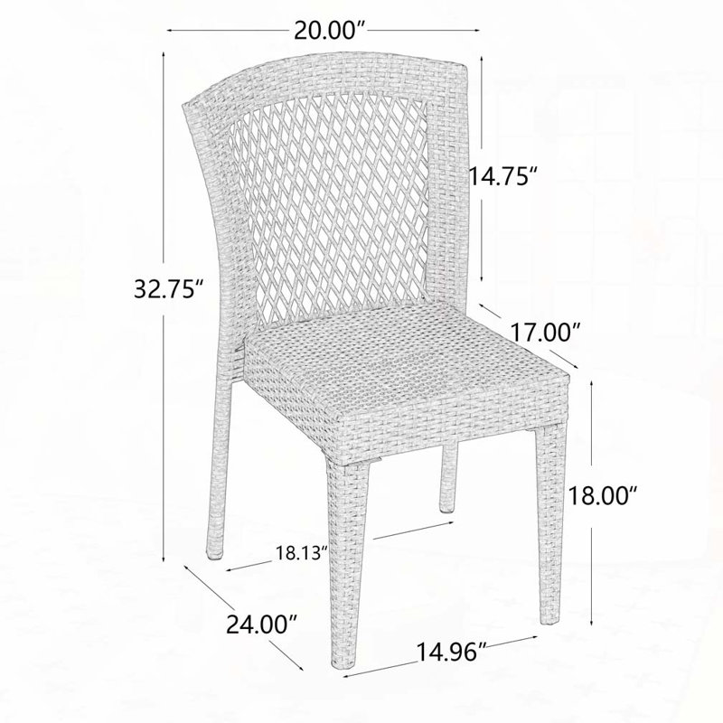 Outdoor Rattan Patio Side Chair, Light Brown