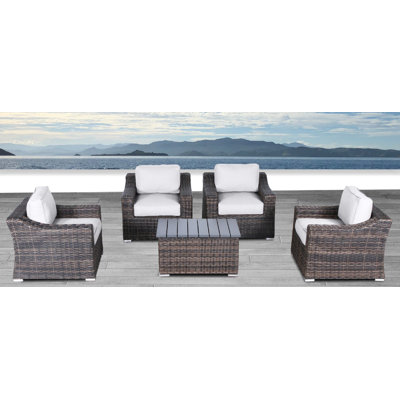 Fully Assembled 4 - Person Outdoor Seating Group with Cushions