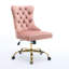 Chaise de bureau pivotante avec roulettes et garniture cloutée-129105584