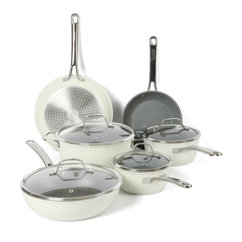 Ensemble de batterie de cuisine 10 pièces, Blanc