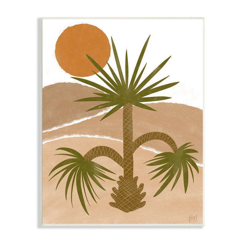 «Tropical Desert Palm Warm Bold Sunny Canyon» par Birch & Ink - impression, H 19 po x l 13 po, Plaque murale
