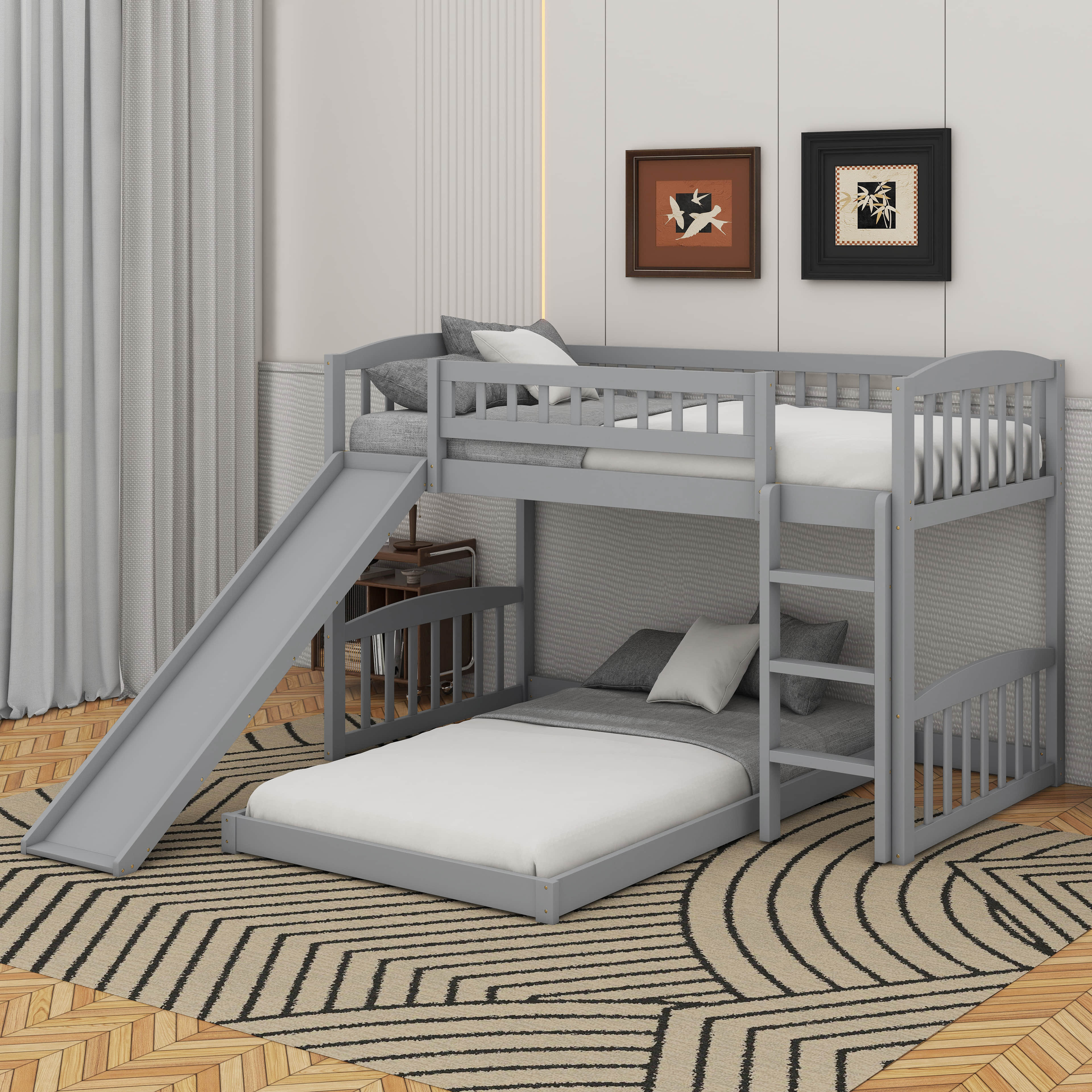 Latitude Run® Twin Over Twin Bunk Bed With Slide - Wayfair Canada
