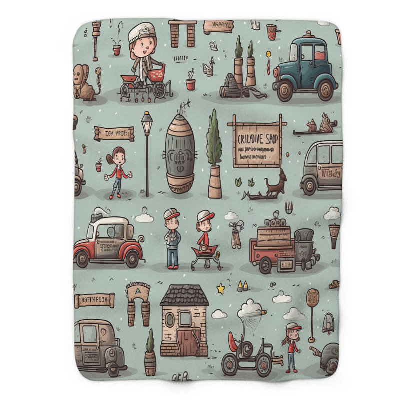 Mini-mobiles - 1 Piece Premium Sherpa Blanket, Twin