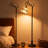 Tiffany Style Stained Glass Floor Lamp With Rose Flower Design, 59.5-Inch Handcrafted Reading Lamp With Adjustable Shade And Foot Switch