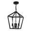 4 - Lanterne noire industrielle, plafond rustique avec douille E12, réglable pour une hauteur personnalisée dans la salle à manger, cage ouverte, ampoule, vestibule suspendu