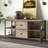 Kemper 2-Drawer TV Stand in Weathered Oak/Antique Silver