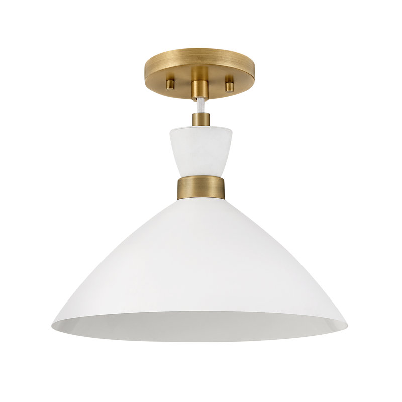 Luminaire suspendu conique à 1 lumière Kita, Blanc