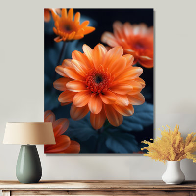  «Orange Green Autumn Blaze Mums - Mums, art mural