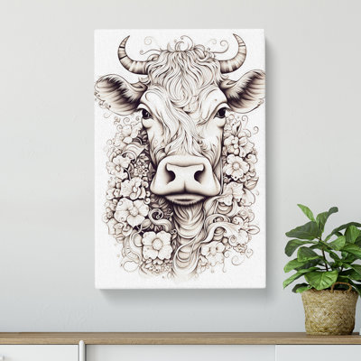 Cow Line - Wrapped Canvas