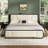 Upholstered Platform Bed with 2 Storage Drawers, Modern Bed Frame with Charging Station, Storage Bed with Velvet Tufted Headboard, No Spring Boxing Needed-1819748596