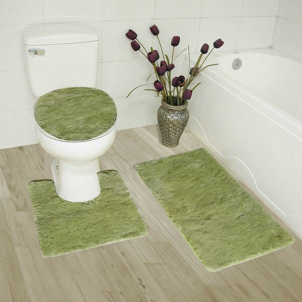 Bathroom Rugs 3 Piece Set - Non-Slip Ultra Thin Bath Rugs for Bathroom  Floor[Miami]