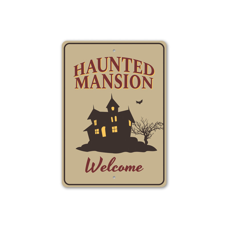 Panneau en aluminium Haunted Mansion, H 18 po x l 12 po x P 0,06 po