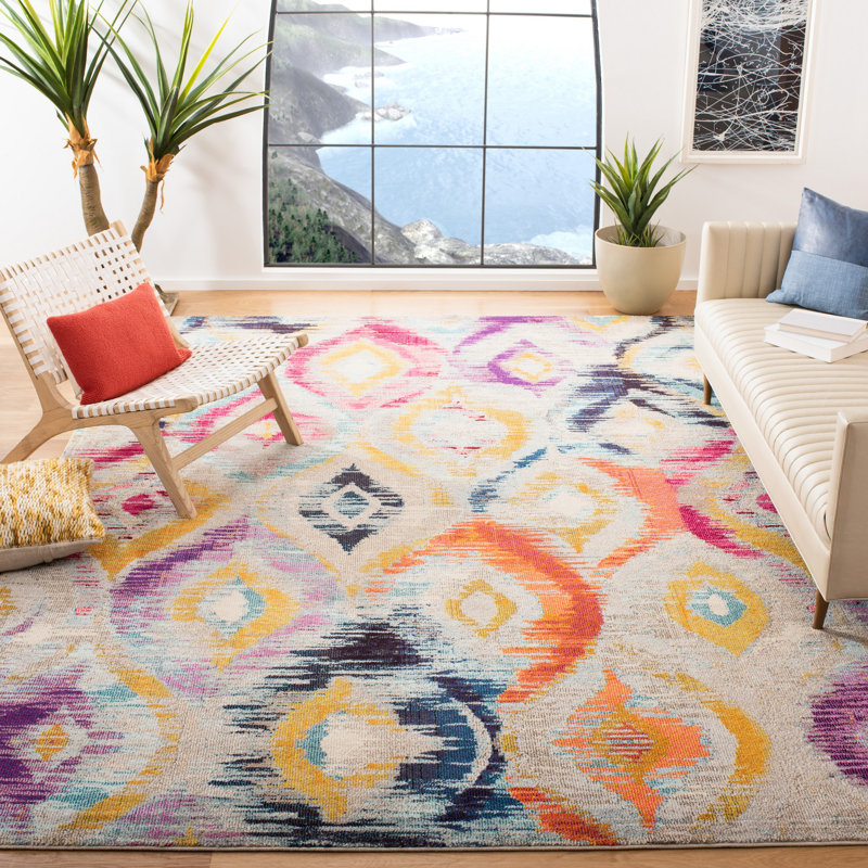 Tapis à motif géométrique Theresa Performance, Rectangle 9 pi x 12 pi