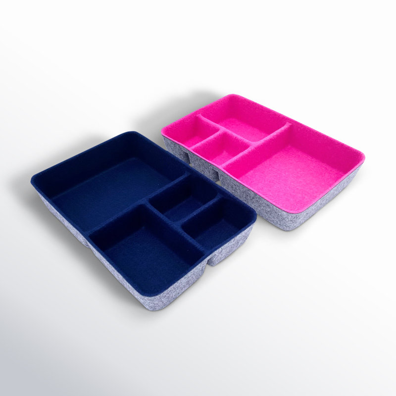 Anadia 3'' H x 8.1'' W x 12'' D Organizer Set, Navy + hot pink
