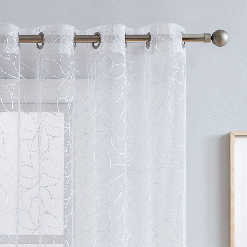 Paire de rideaux transparents avec œillets Wilmar, Blanc, l 54 po x L 63 po