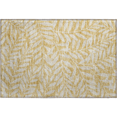 Premium Machine Washable Prisco Gold Rug