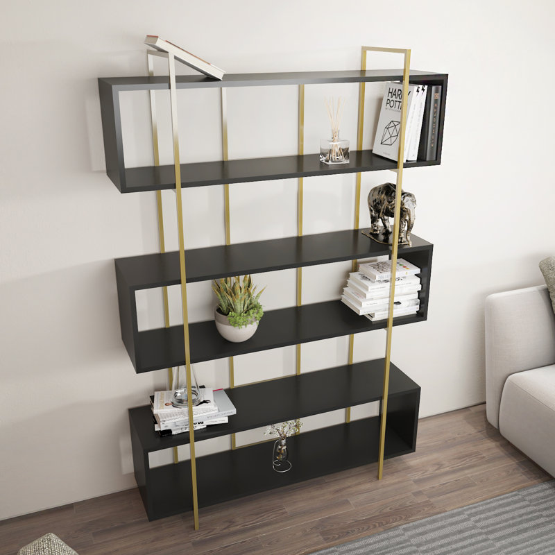 Bruti 180cm H x 120cm W Bookcase, Gold, Anthracite