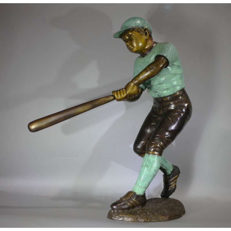 Garçon, baseball Statue de bronze d'une hauteur de 33 po.