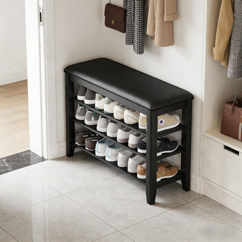 Premium Wooden Shoe Cabinet For Home, 21.2” H x 39.4” W x 11.8” D