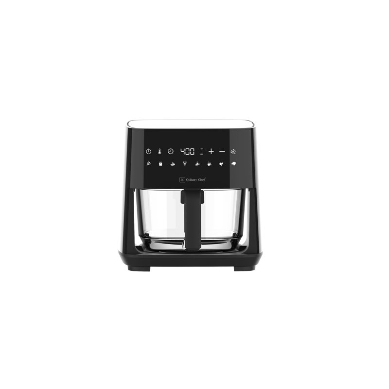 Culinary Chef 4.5-Quart Black Electric Air Fryer with Glass Basket