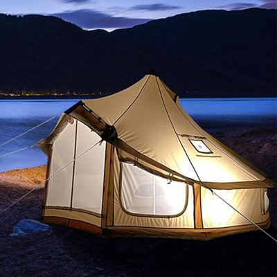 Canvas Bell Tent, 4 Seasons Tent With 2 Stove Jack