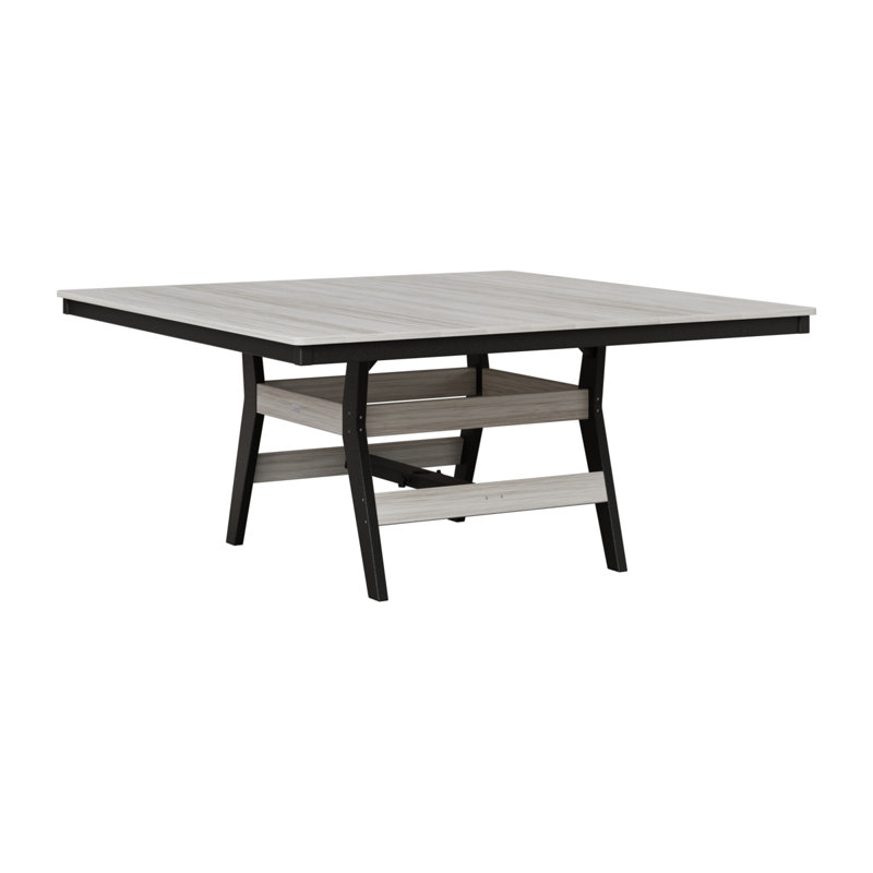 Harbor Outdoor Square Dining Table, Black, Seashell