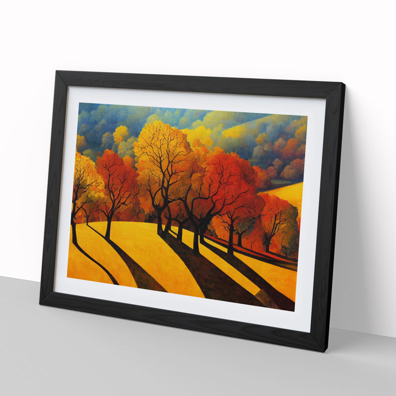 Evocative Autumn Forest - Framed Print, 46cm H x 64cm W x 2cm D, Black