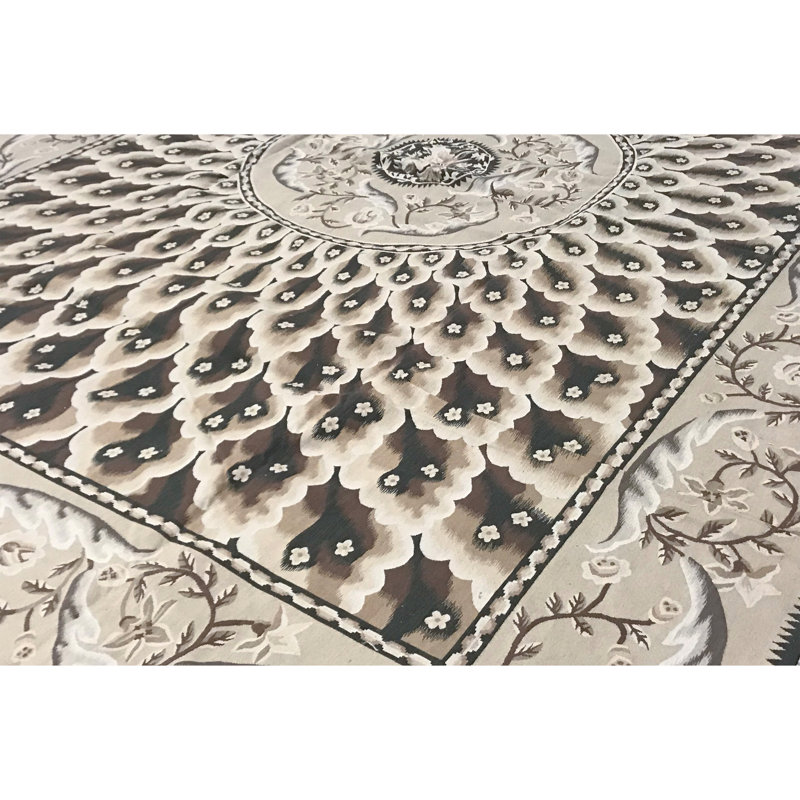 Hand-Knotted High-Quality Brown and Beige Area Rug