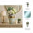 Decorative Glass Vase with Textured Metal Band Accent for Home Decor - Talll Flower Vase Design Feature for Living Room Table Style - 21", White & Gold