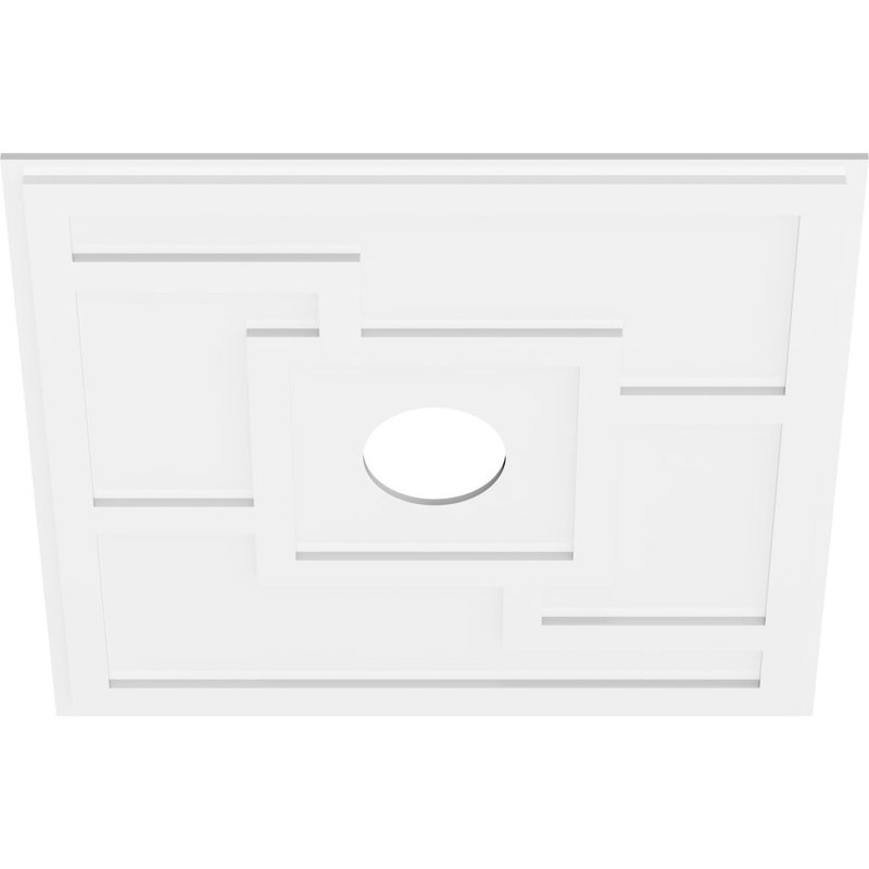 34"OD x 6"ID x 11 3/4"C x 1"P Knox Architectural Grade PVC Contemporary Ceiling Medallion, 1" H x 34" W x 34" D