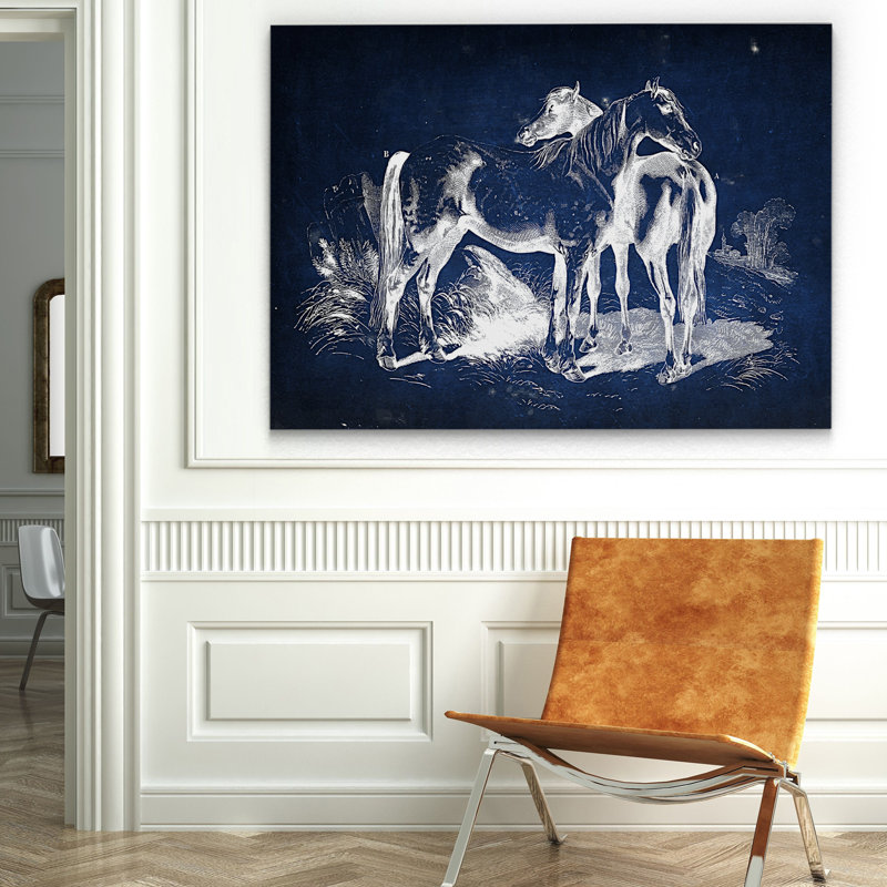 « équin plate v », impression, Pas de tapis, Toile tendue, H 18 po x l 27 po x P 1,5 po