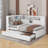 Twin Size Wood Daybed With Shelves, USB And Trundle-1889064245