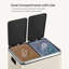 Dual Rubbish Recycling Bin with 15 Rubbish Bags, 2-Compartment (2 x 15 L), Sand Beige