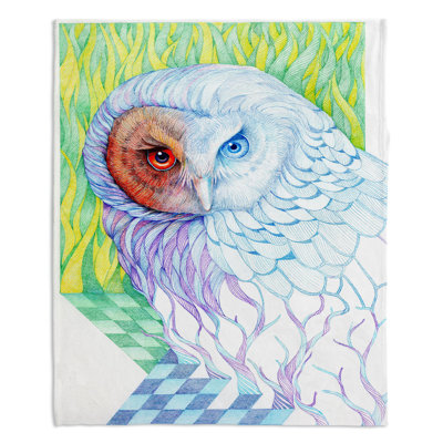 Couverture sherpa hibou doux chess