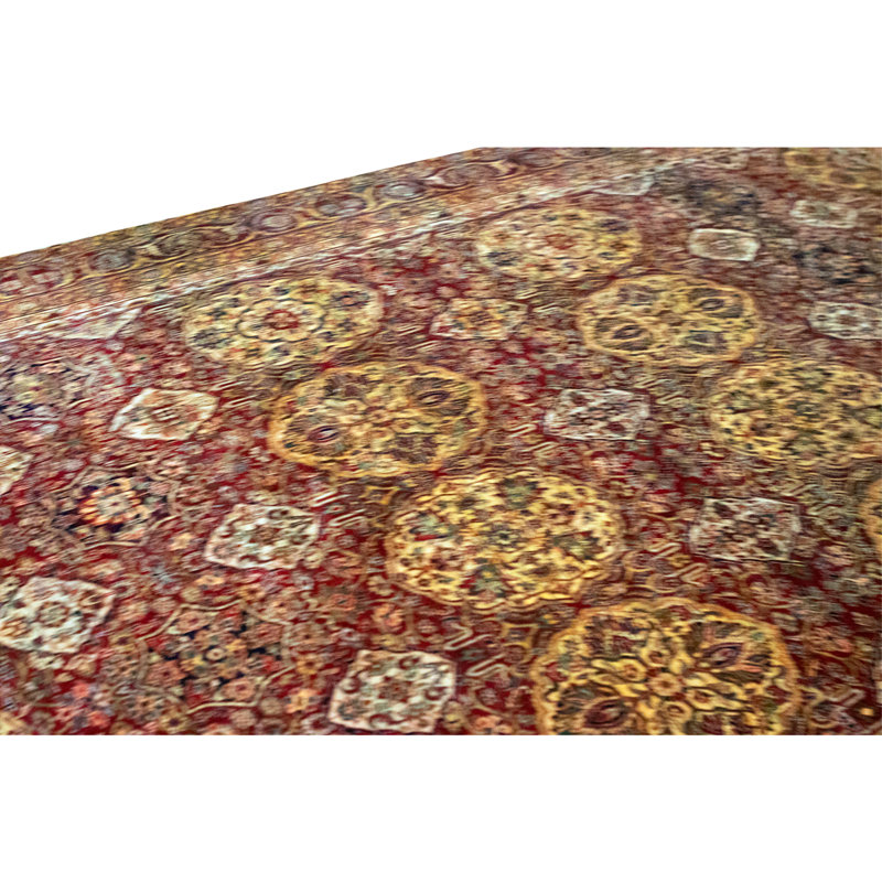 Hand Knotted Wool Oriental Area Rug in Red