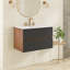 Ensemble de meuble-lavabo mural 29,9 po avec comptoir en céramique-130148117