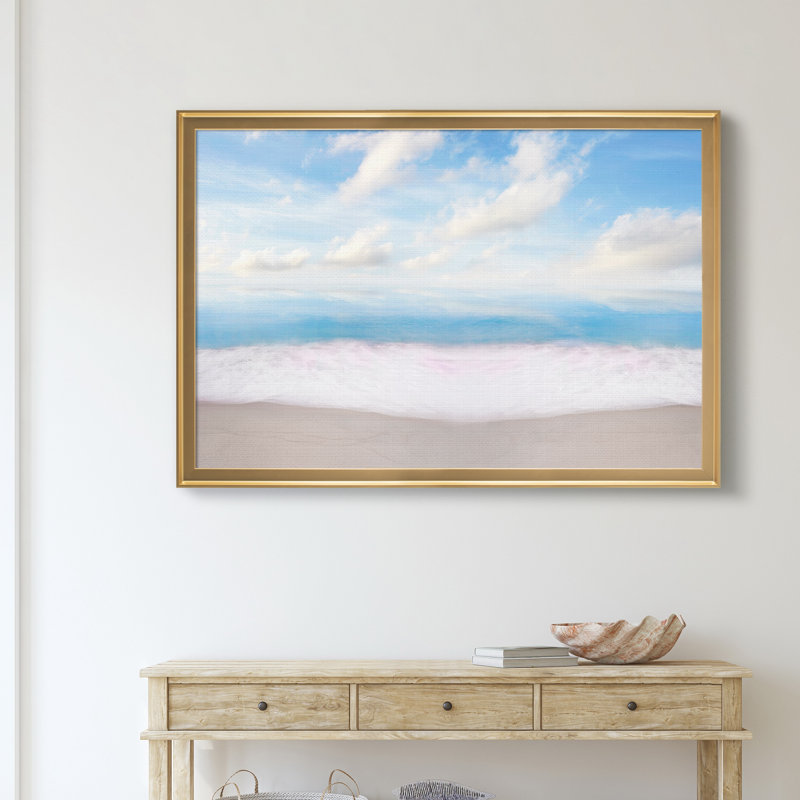Beachscape Photo VII - reproduction de cadre photo, H 30,5 po x l 42,5 po x P 1,5 po, Doré